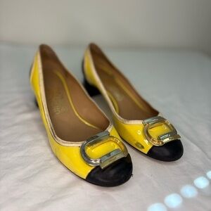 Salvatore Ferragamo Patent Leather Gwen Block Heels